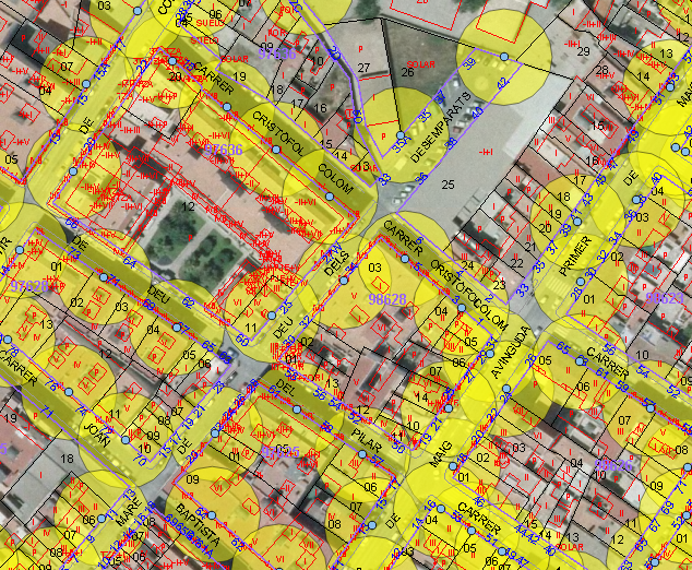 Zonas de iluminación GIS