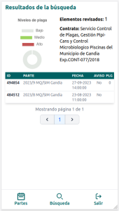 Imagen de ejemplo de resultados de búsqueda con filtros