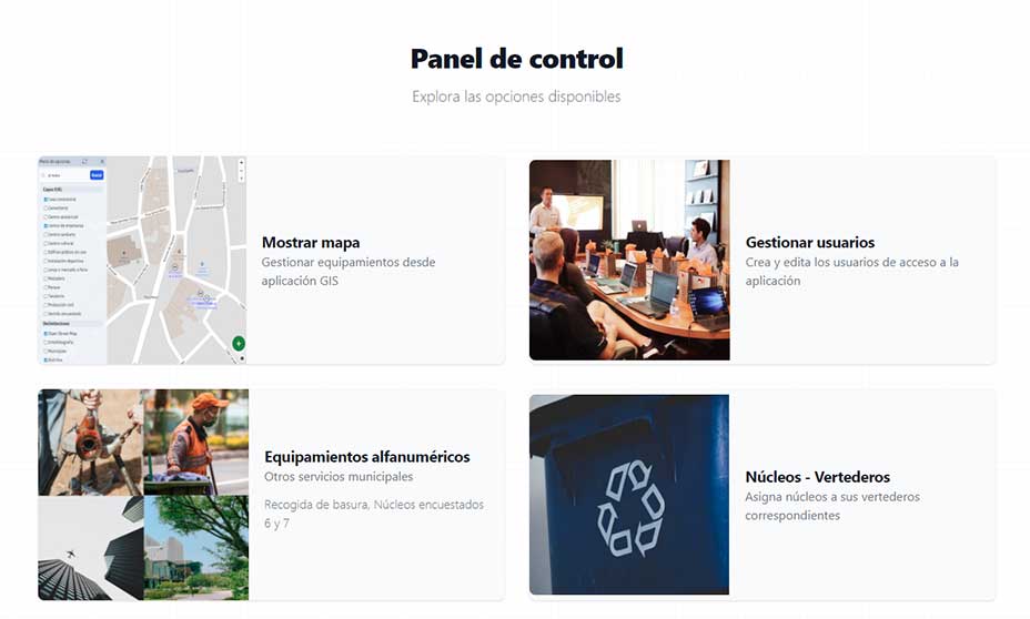 Panel de control de la EIEL con el estado de la recogida por municipio